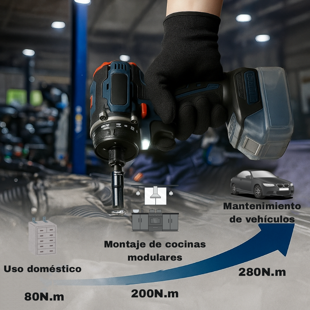Atornillador de Impacto Eléctrico 18V Brushless [280Nm] – Valtec Pro Series (SIN BATERÍA INCLUIDA)