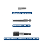 Juego Maestro de Puntas y Brocas 208 Pcs – Acero al Carbono 6150