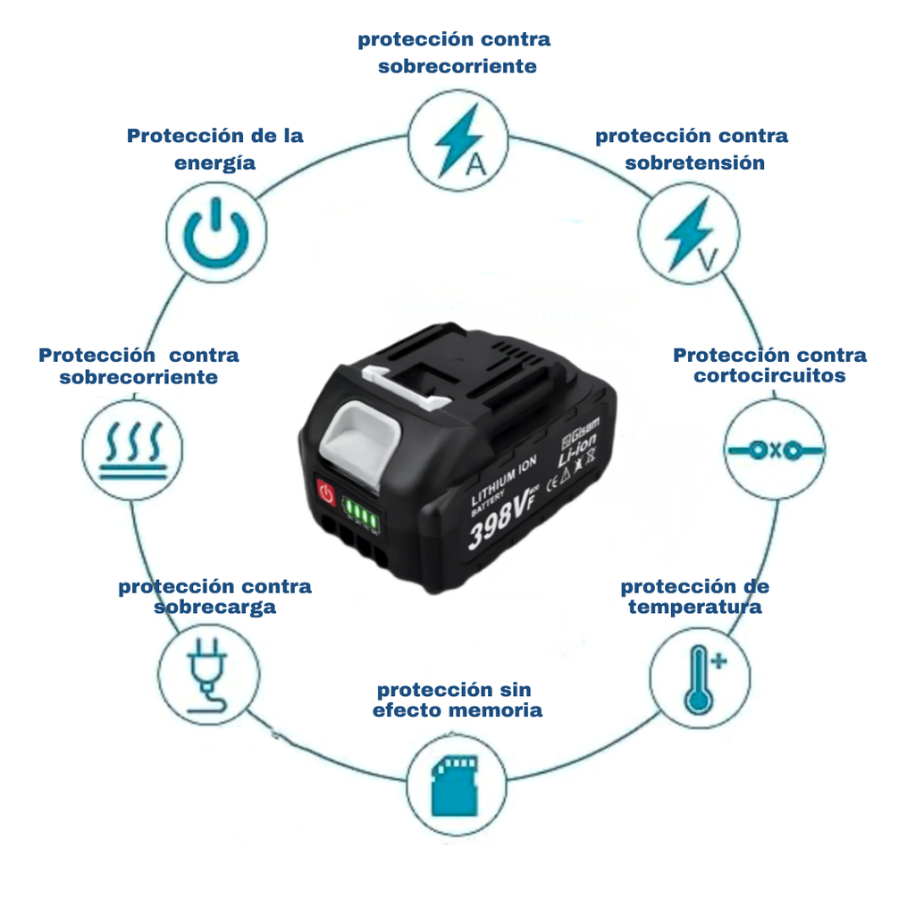 Batería de Litio 398VF 18V Recargable