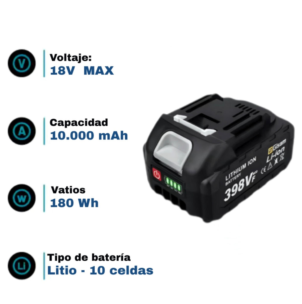 Batería de Litio 398VF 18V Recargable