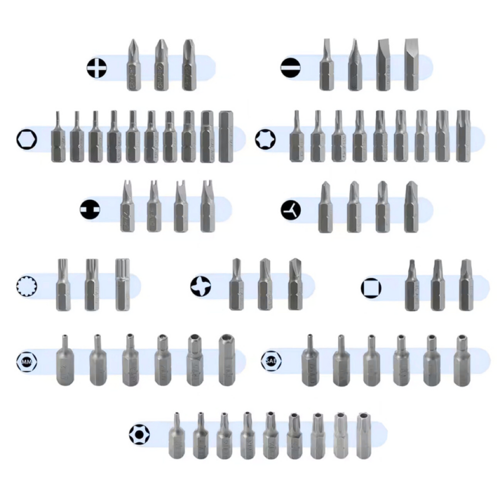 Juego Maestro de Puntas y Brocas 208 Pcs – Acero al Carbono 6150
